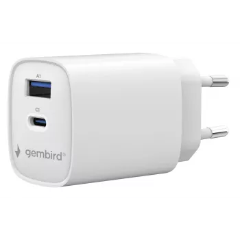 Gembird TA-UC-1A1C-PD45-01-W 45W USB-C PD virtalähde valkoinen