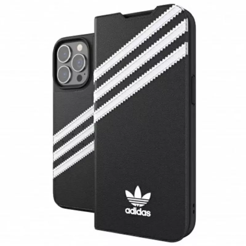 Adidas Originals Booklet -kuori PU iPhone 13 Pro / 13 6,1 inch musta/valkoinen