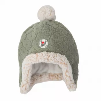 Lodger kaksikerroksinen talvihattu fleece Elm Sage Green 1-2 vuotta