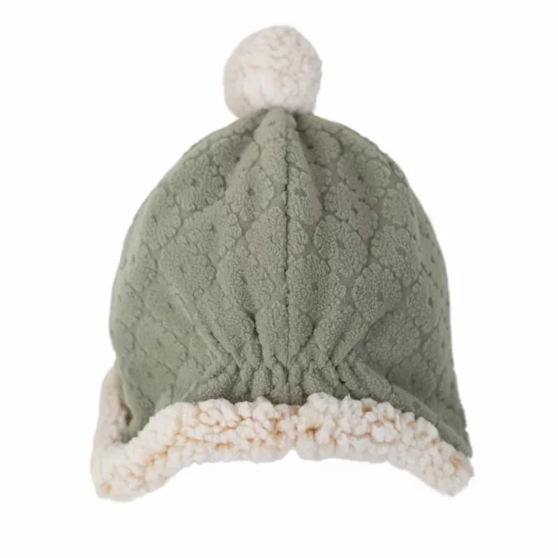 Lodger kaksikerroksinen talvihattu fleece Elm Sage Green 1-2 vuotta