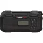 PerfectPro E-100 hätäradio aurinkopaneelilla, käsikammella, LED-taskulampulla, varavirtalähteellä, AM/FM, IPX3
