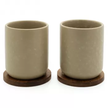 Bredemeijer Umea teekupit setti 2x 200ml beige alusilla 142025