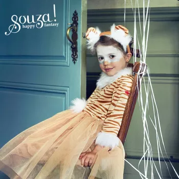 Souza! Thara Tigress -asu mekko + otsapanta tytöille 3-4 vuotta