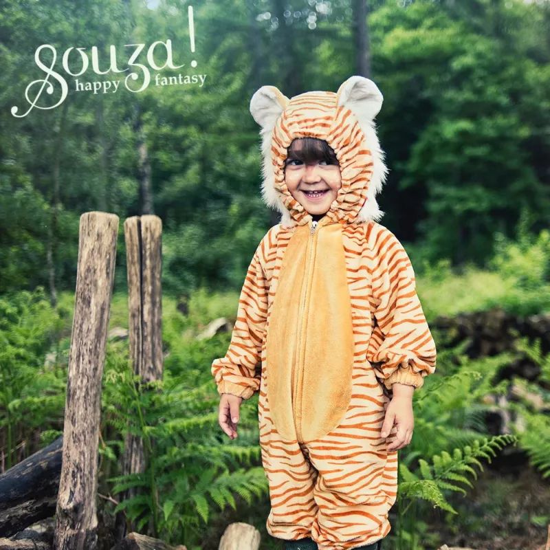 Souza! kigurumi-asu haalarimallinen Tiikeri Timmy lapsille, 6 vuotta (100799)