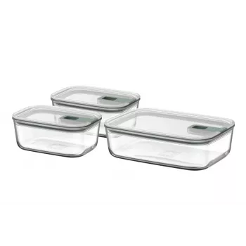 MEPAL EasyClip -säilytysastiasarja, Nordic Green, 3 kpl (2x 0,7 l, 1x 1,5 l)