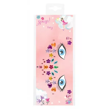 Souza! 3D Crystal -kasvotarrat tytöille - keijukuvio 30+ kpl (isopakkaus 6 settiä)