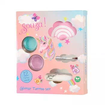 Souza! Unicorn glitter-väliaikaiset tatuoinnit 12 kpl