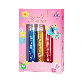 Souza! Glitter-hiusmaskara lapsille, sarja jossa 3 väriä