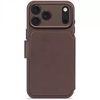 Decoded nahkainen irrotettava lompakkokotelo iPhone 17 Pro MagSafe-yhteensopiva - suklaanruskea