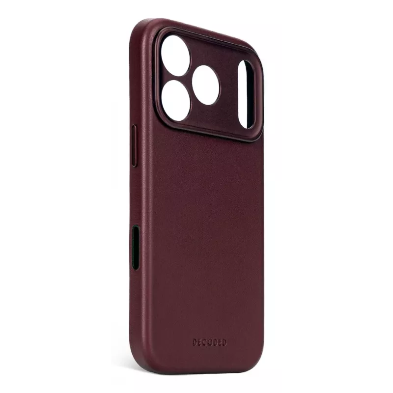 Decoded Leather Backcover iPhone 17 Pro Maxille MagSafe-yhteensopiva - Dark Ruby