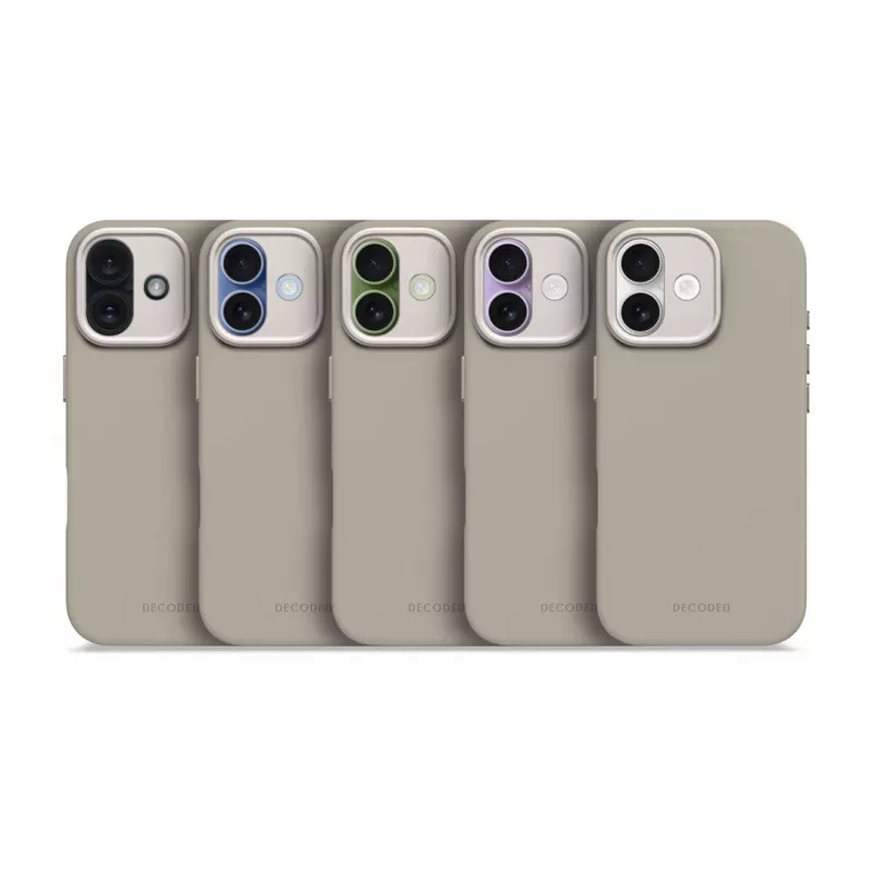 Decoded AntiMicrobial silikoninen takakansi iPhone 17:lle MagSafe-yhteensopiva Soft Taupe
