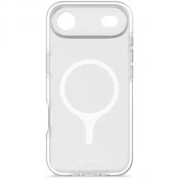 Decoded DropTec läpinäkyvä takakansi iPhone 17 Airille, valkoinen kehys