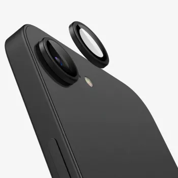 Spigen Optik Pro Glas.tR EZ Fit kameransuoja 2 kpl iPhone 16E/17E -puhelimelle, musta