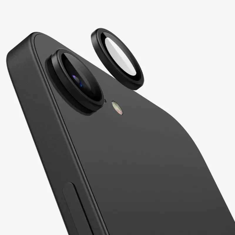 Spigen Optik Pro Glas.tR EZ Fit kameransuoja 2 kpl iPhone 16E/17E -puhelimelle, musta