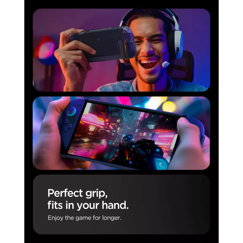 Spigen Dual Grip -kotelo Nintendo Switch 2:lle - musta