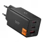 Spigen Essential EE673EU 67W GaN 3-porttinen USB-C/USB-A verkkolaturi musta