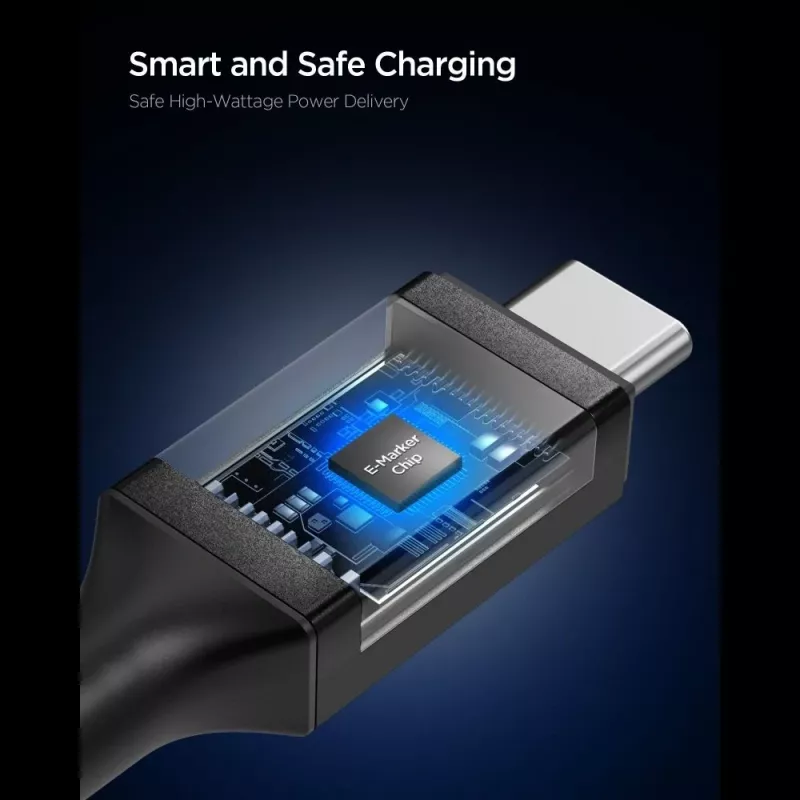 Spigen EB10010CC Essential USB-C - USB-C kaapeli 100W 1m musta