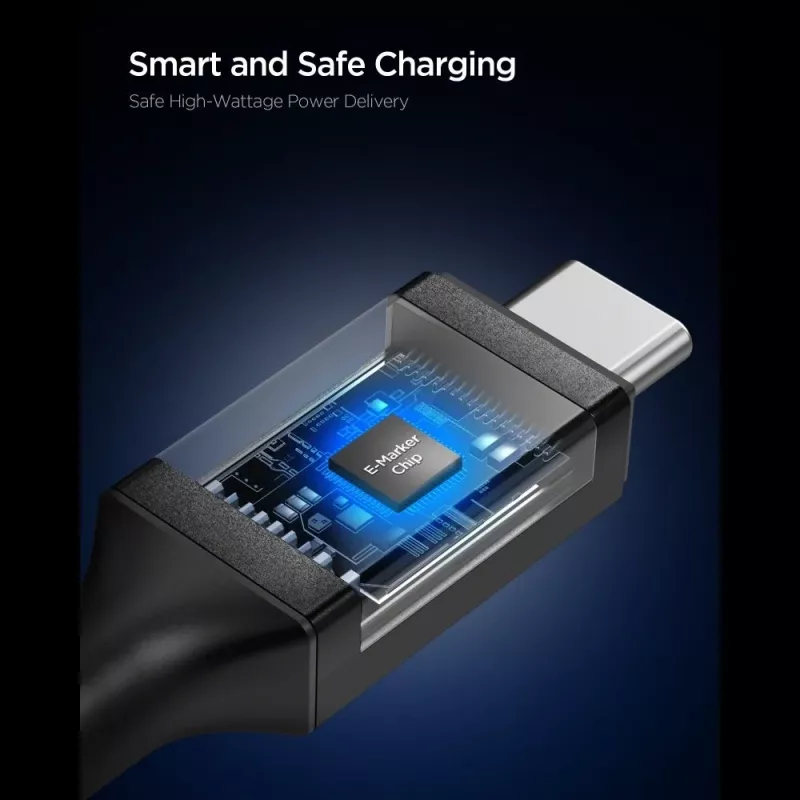 SPIGEN EB10020CC Essential USB-C - USB-C kaapeli 100W 200cm musta
