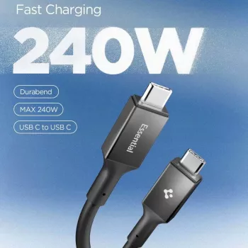 SPIGEN EB24012CC Essential USB-C - USB-C kaapeli 240W 120cm musta