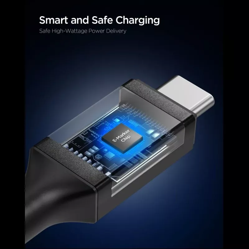 SPIGEN EB24012CC Essential USB-C - USB-C kaapeli 240W 120cm musta