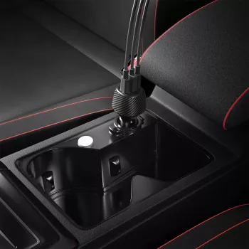 Spigen Essential EV1133 3-porttinen autolaturi 113W musta + 100W USB-C kaapeli 1m