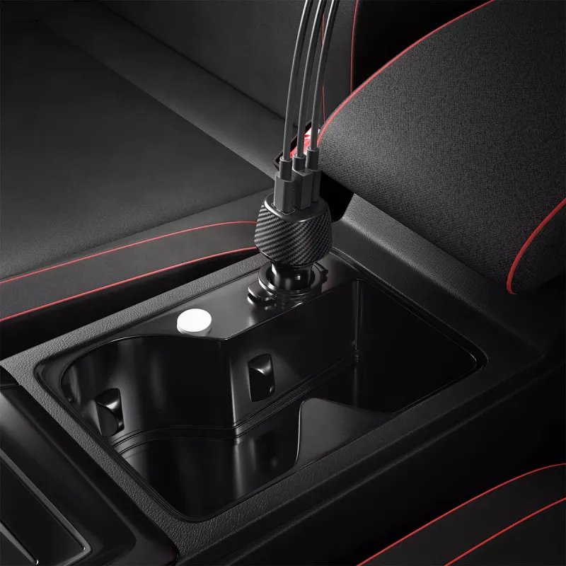 Spigen Essential EV1133 3-porttinen autolaturi 113W musta + 100W USB-C kaapeli 1m