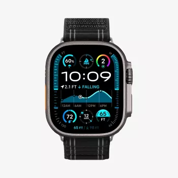 SPIGEN WBF0 -ranneke Apple Watch 8 / 9 / 10 / 11 / SE / Ultra (44 / 45 / 46 / 49 mm) musta