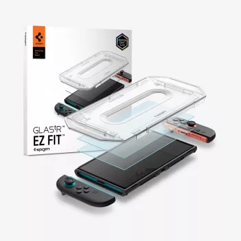 Spigen Glas.tR EZ Fit 2 kpl:n pakkaus karkaistu lasi -näytönsuoja Nintendo Switch 2 kirkas