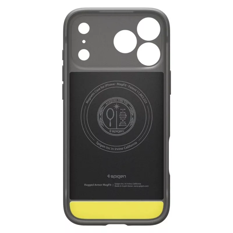 Spigen Rugged Armor Mag MagSafe -kotelo iPhone 17 Pro, harmaa