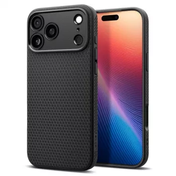 Spigen Liquid Air -kotelo iPhone 17 Pro, matta musta