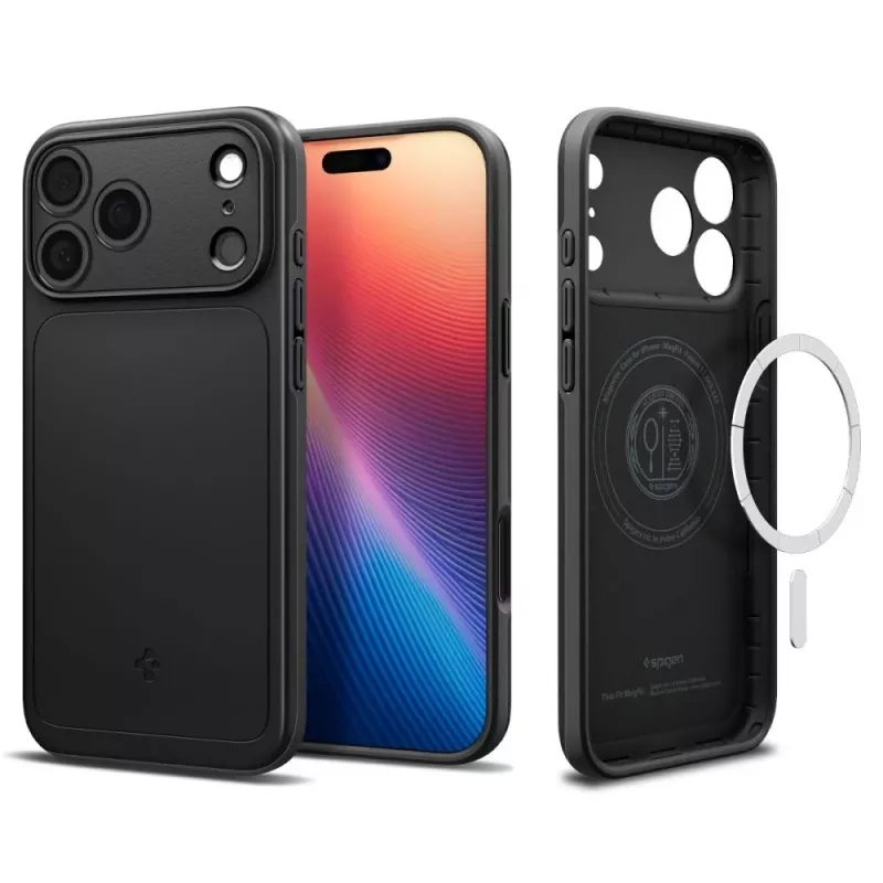 Spigen Thin Fit Mag MagSafe -kotelo iPhone 17 Pro, musta