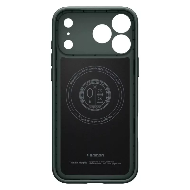 Spigen Thin Fit Mag MagSafe -kotelo iPhone 17 Pro, Abyss Green