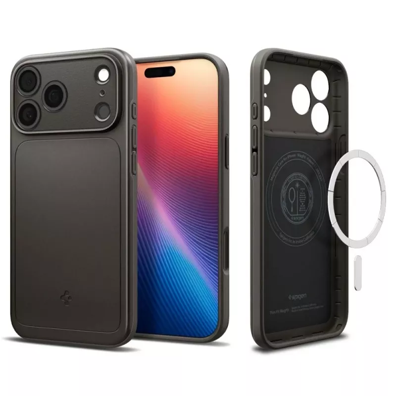 Spigen Thin Fit Mag MagSafe -kotelo iPhone 17 Pro, Gunmetal