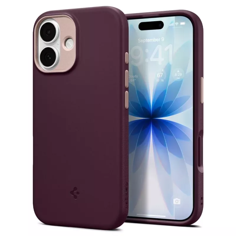 Spigen Nano Pop Mag MagSafe -suojakuori iPhone 17 -puhelimelle, Burgundy Bean