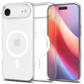 Spigen Liquid Crystal Mag MagSafe -kuori iPhone 17 Air, kirkas/valkoinen