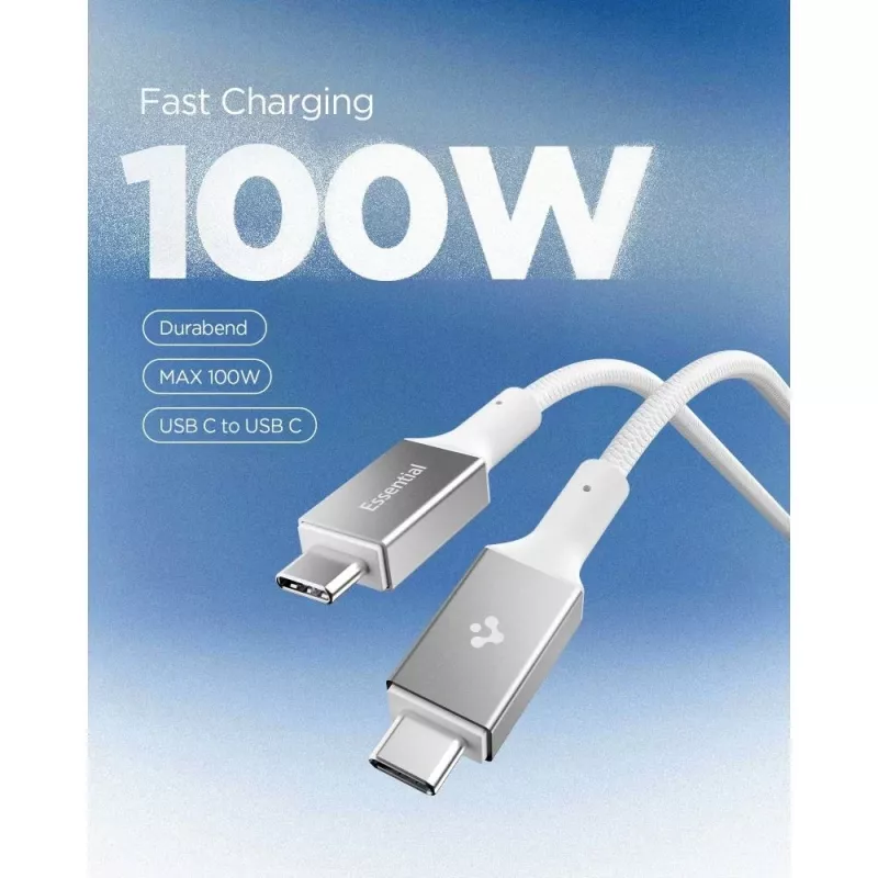 SPIGEN EB10015CC Essential USB-C - USB-C -kaapeli 100W 150cm valkoinen