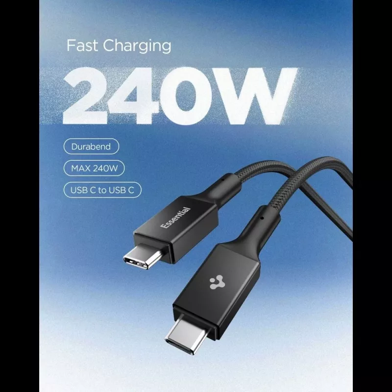 SPIGEN EB24015CC Essential USB-C - USB-C -kaapeli 240W 150cm musta