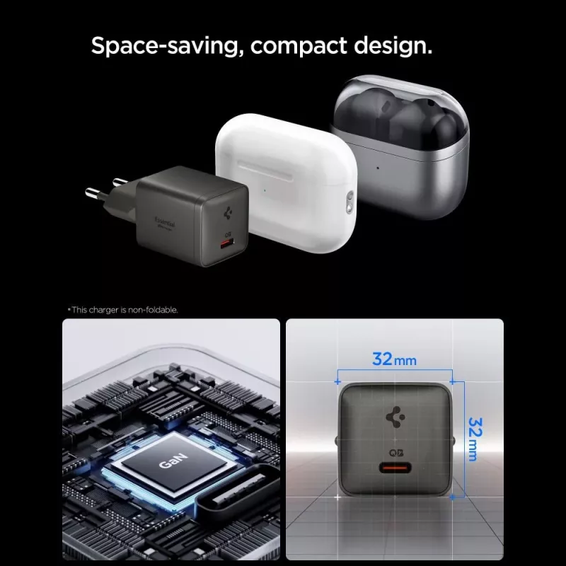 SPIGEN EE301EU-GAN ESSENTIAL 1-PORT NETWORK CHARGER 30W GUNMETAL