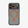 Spigen Ultra Hybrid Mag MagSafe -kuori iPhone 17 Pro, Frost Black/Orange