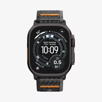 Spigen Athlex Air 2 Apple Watch -ranneke 44/45/46/49 mm Active Black/Orange
