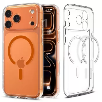 Spigen Ultra Hybrid Mag MagSafe iPhone 17 Pro Max kirkas/oranssi