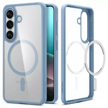 Spigen Ultra Hybrid Mag MagSafe -kuori Samsung Galaxy S26+ - Crystal Clear Blue