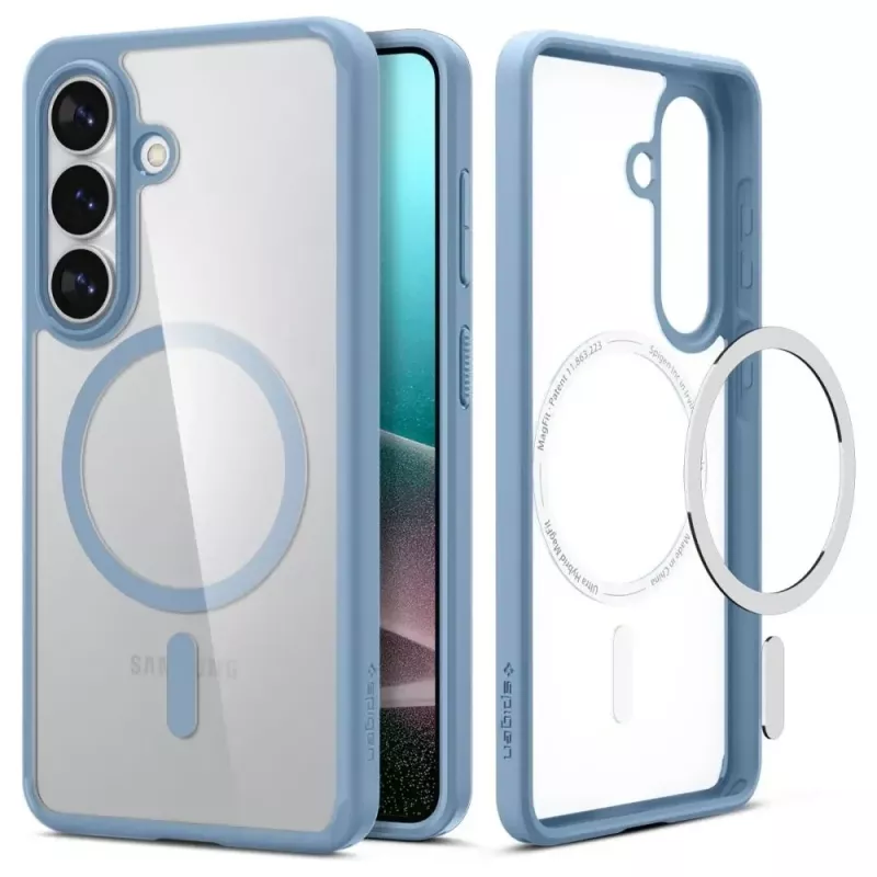 Spigen Ultra Hybrid Mag MagSafe -kuori Samsung Galaxy S26+ - Crystal Clear Blue