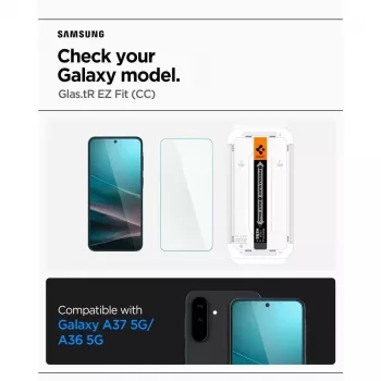 Spigen Glas.tR EZ Fit HD karkaistu lasi näytönsuojus Samsung Galaxy A36 / A37 5G, kirkas, 2 kpl:n pakkaus