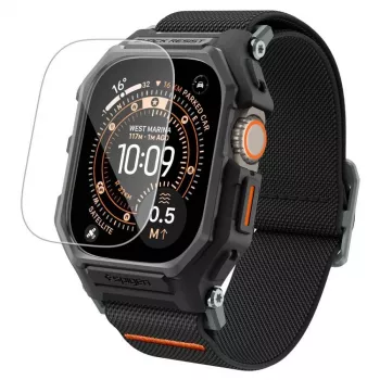 SPIGEN Lite Fit Pro & karkaistu lasi Apple Watch Ultra 1 / 2 / 3 (49 mm) matta musta