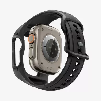 SPIGEN Liquid Air Pro & karkaistu lasi Apple Watch Ultra 1 / 2 / 3 (49 mm) musta