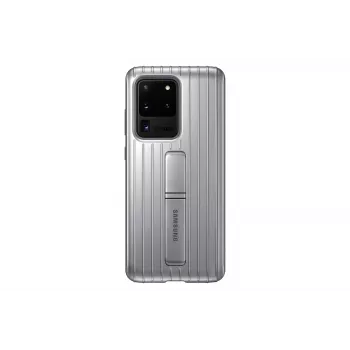 Samsung Galaxy S20 Ultra Protective Standing -suojakotelo hopea