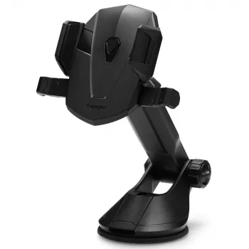 Spigen Car Mount Holder TS35 Kuel Series – yleismallinen auton puhelinteline, jossa imukuppi, teleskooppivarsi, 360° kierto, musta