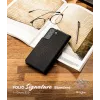 Ringke Folio Signature nahkakotelo korttipaikoilla Samsung Galaxy S22+:lle (S22 Plus) - musta