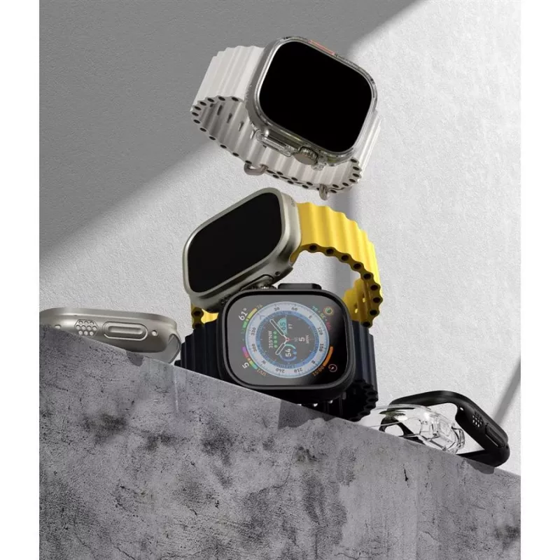 Ringke Slim 2 kpl:n pakkaus Apple Watch Ultra (49 mm) Clear & Titanium Grey